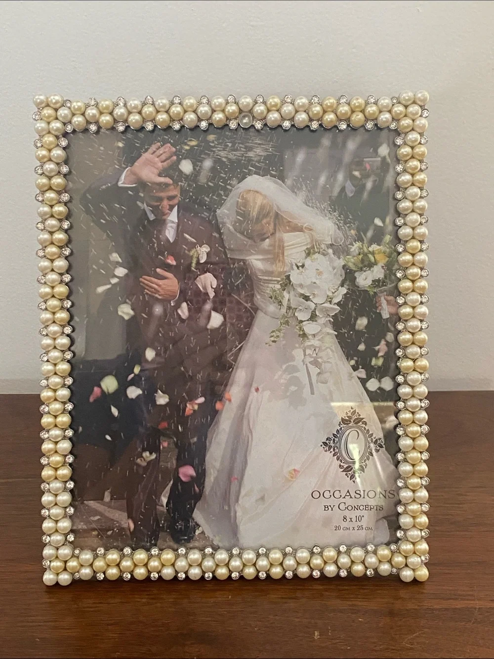 Pearl and Rhinestone Beaded 8x10 Frame